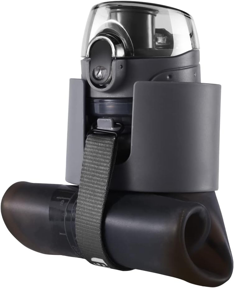 BPA-Free Silicone Collapsible Water Bottle - Leak Proof Twist Cap - 22 oz (City Grey) - Image 2